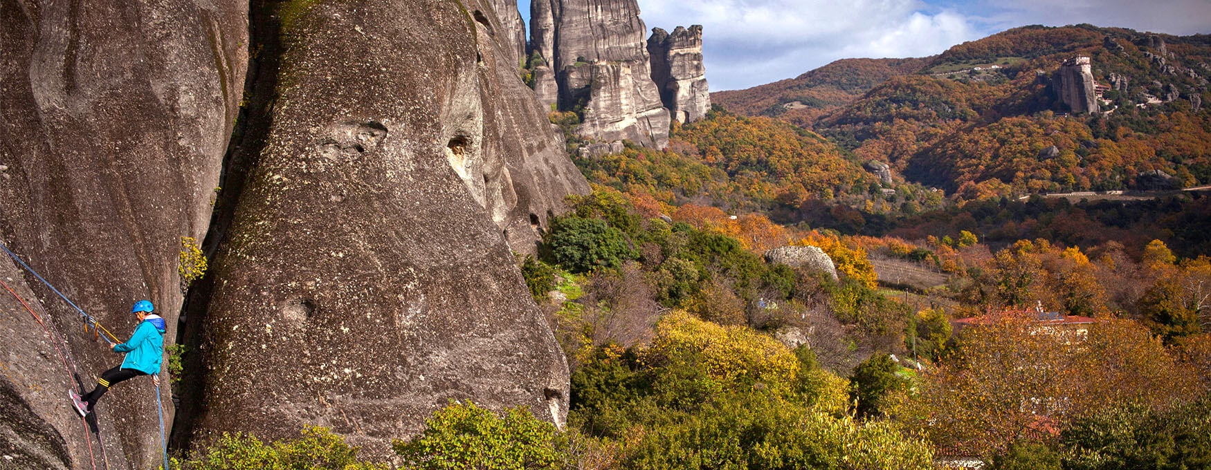 Rock climbing at Meteora