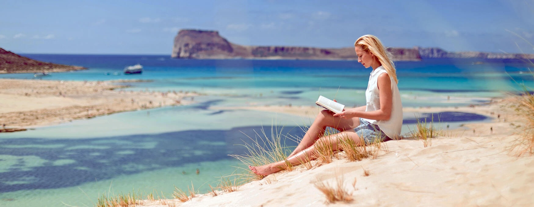 Reading on the beach